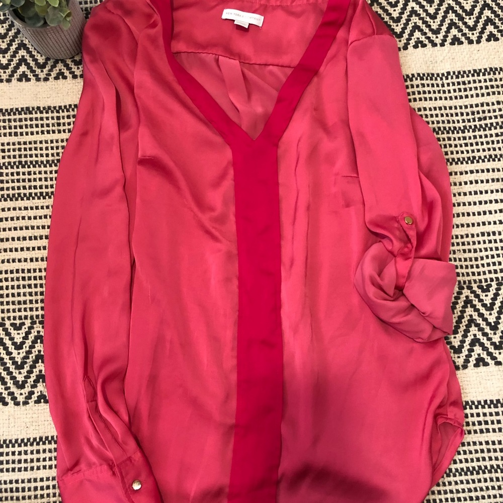 Silky hot pink blouse